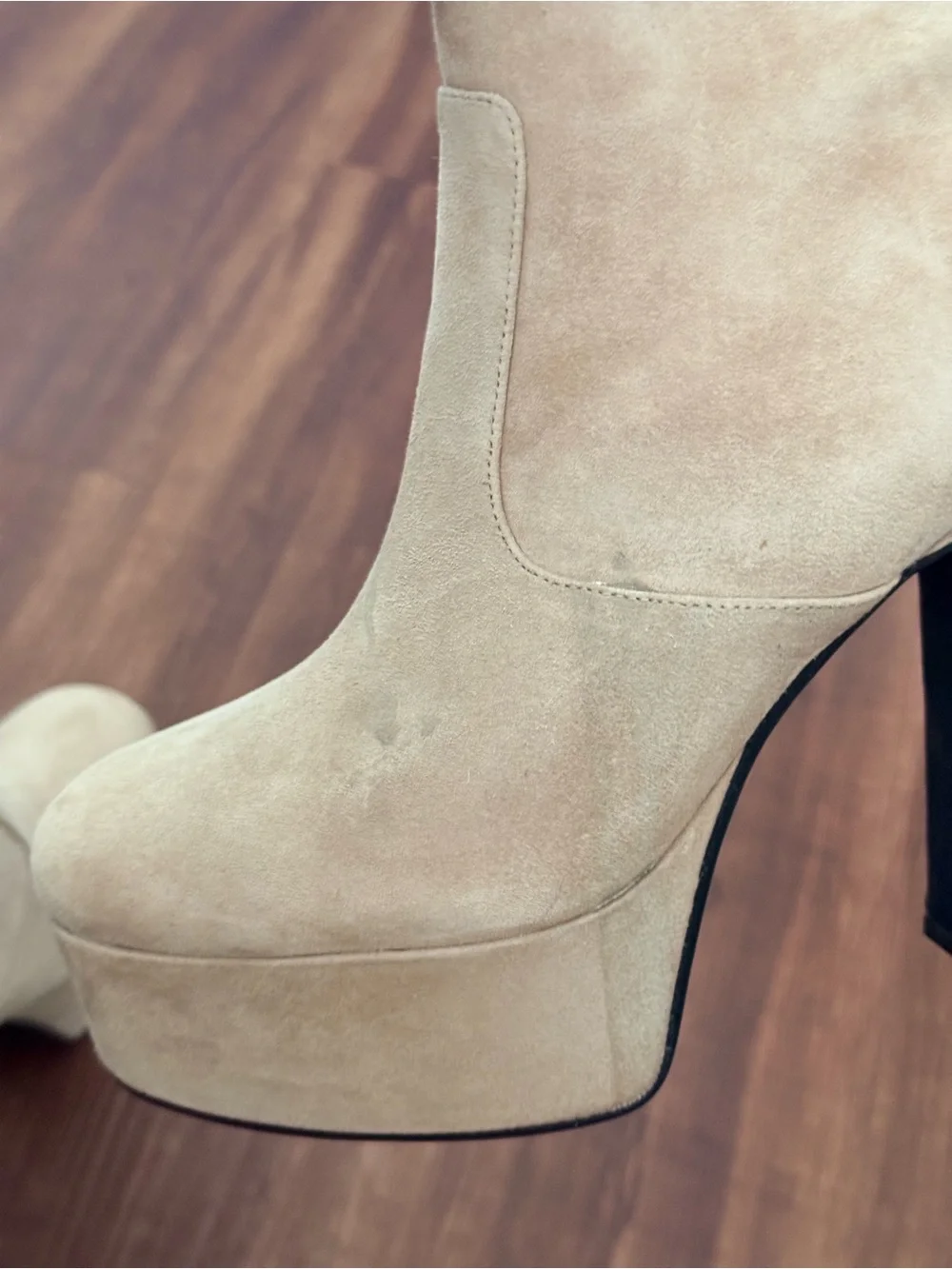 Jeffrey Campbell Suede Bratz-z Platform Ankle Boots Tan Taupe Y2K size 8
